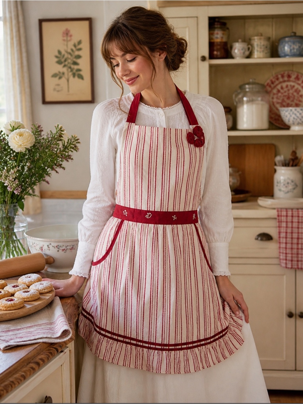 Sur La Table Red & White Striped apron